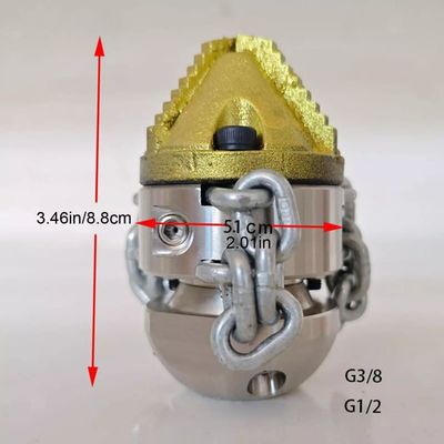 High-pressure Pipeline Dredging Cleaning Diamond Nozzle,3/8'' Stainless Steel Roraty Sewer Jetter Nozzle