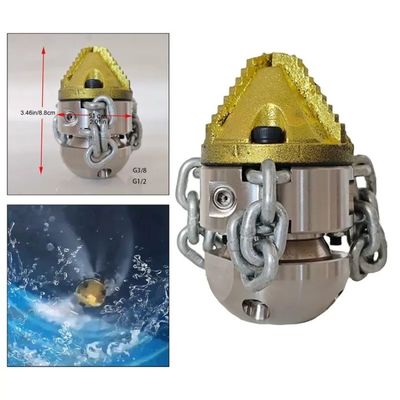 High-pressure Pipeline Dredging Cleaning Diamond Nozzle,3/8'' Stainless Steel Roraty Sewer Jetter Nozzle