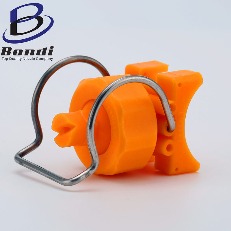 Plastic PP Orange 1" Pipe Cooling Single Clamp Flat Fan/Full Cone Spray Nozzle